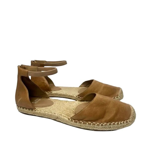 Eileen Fisher Espadrille Sandal 10 Closed Toe Ankle Strap Casual Brown Tan Lala - Picture 2 of 11